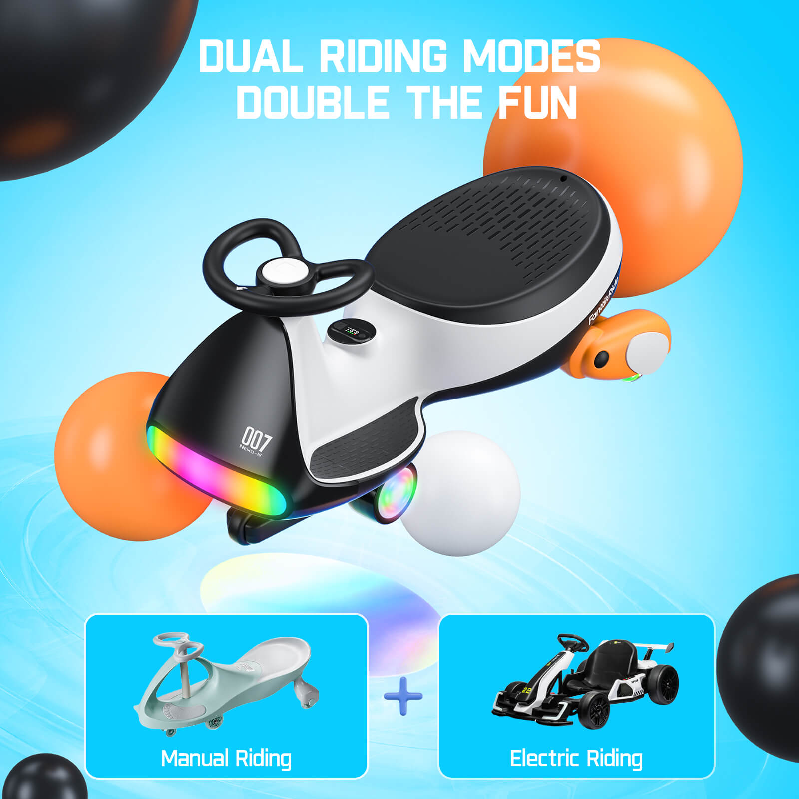 FanttikRide N7 Ultra 12V Electric Wiggle Car with Pedal
