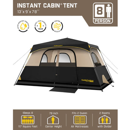 FanttikOutdoor Zeta C8 Pro 8 Person Camping Tent