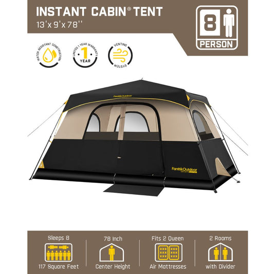 FanttikOutdoor Zeta C8 Pro 8 Person Camping Tent