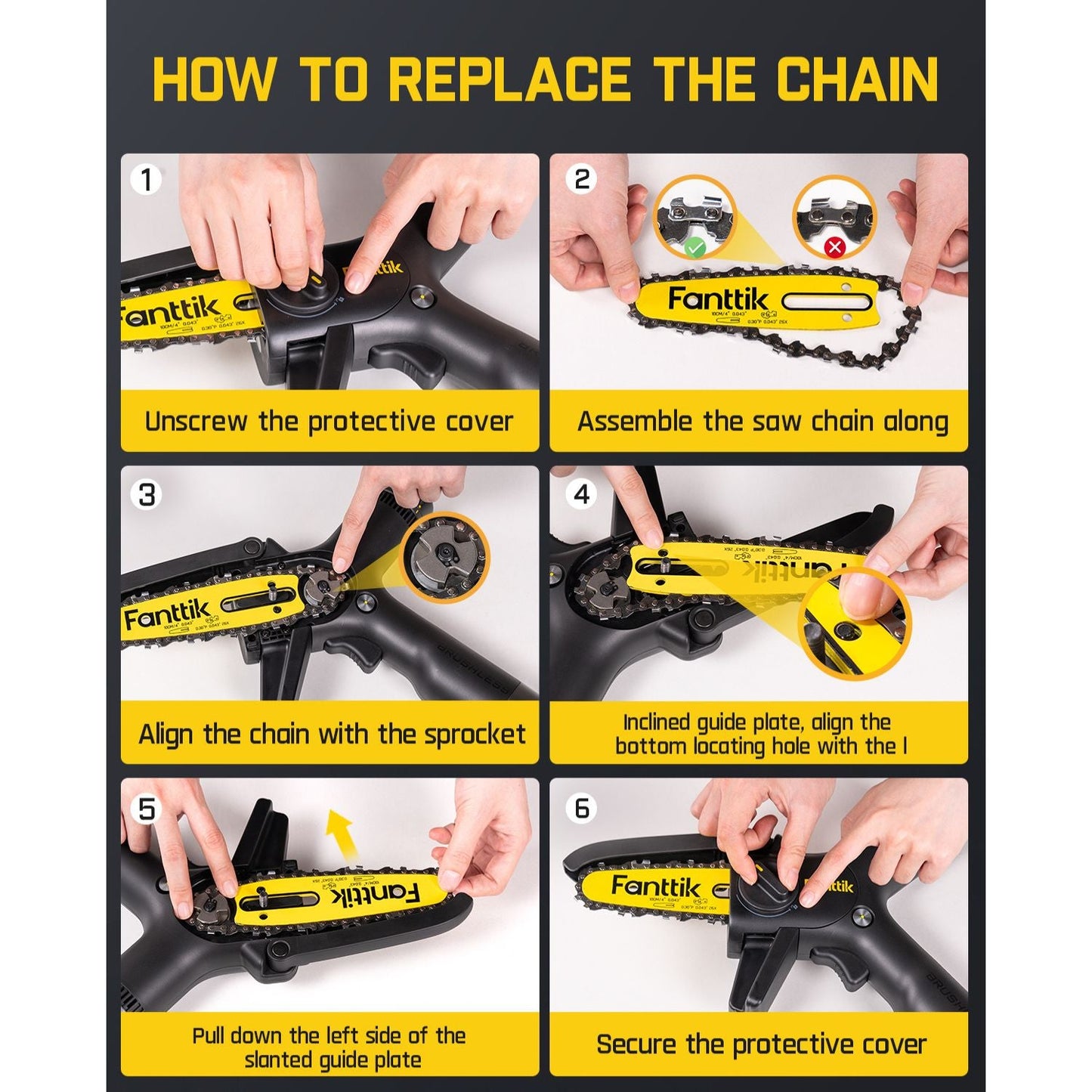 Fanttik W101 4-inch Chain for W10 APEX Mini Chainsaw