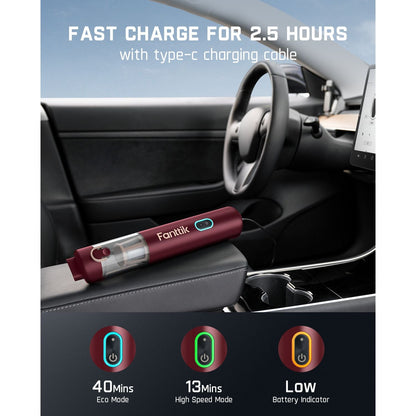 Fanttik Slim V8 APEX Car Vacuum RobustClean® Red