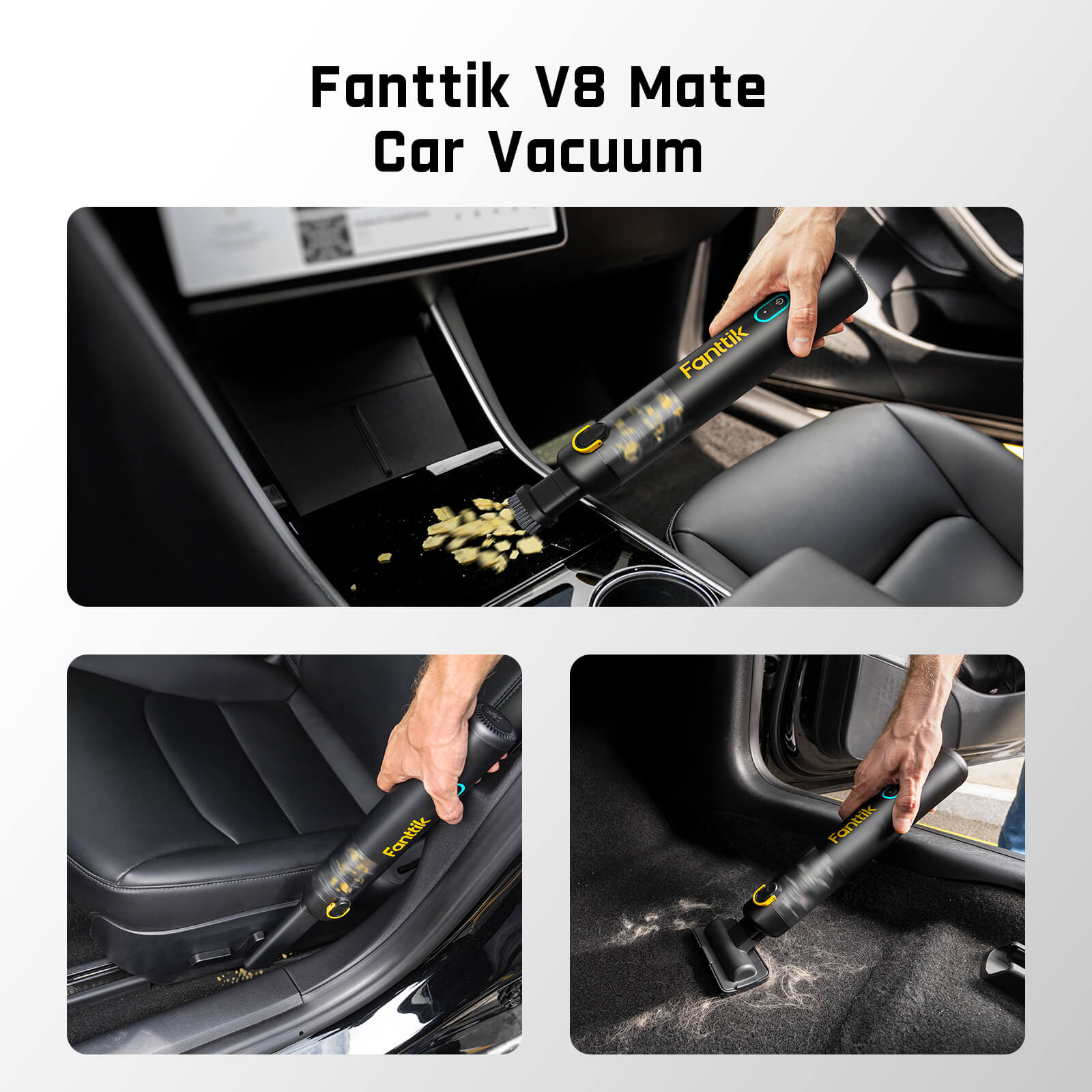 Fanttik 2-Pack Replacement HEPA Filter for Slim Series Car Vacuum